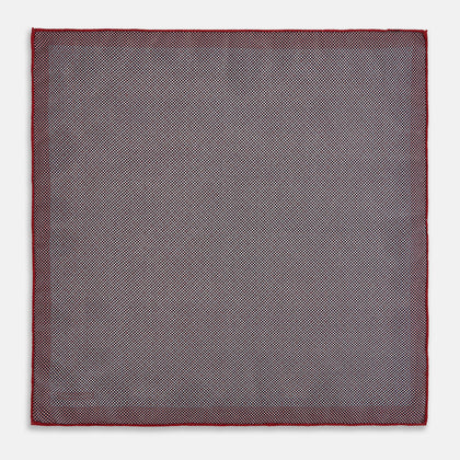 Geometric Red Pocket Square in Silk Image 5