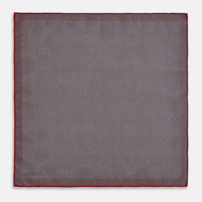 Geometric Red Pocket Square in Silk Image 5