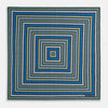 View 4 of product Oxford Blue Dots and Floral Tile Double-Sided Silk Pocket Square OS