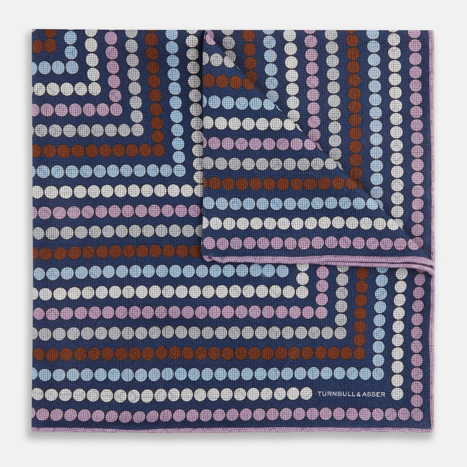View 2 of product Azzurro Dots and Floral Tile Double-Sided Silk Pocket Square OS