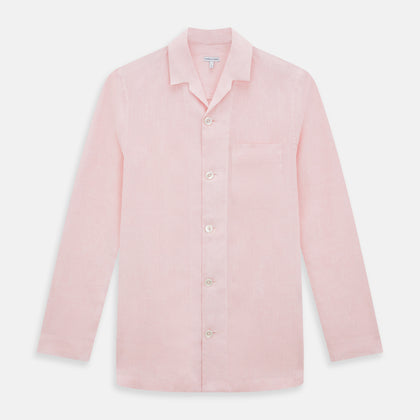 Pale Pink Linen Pyjama Shirt