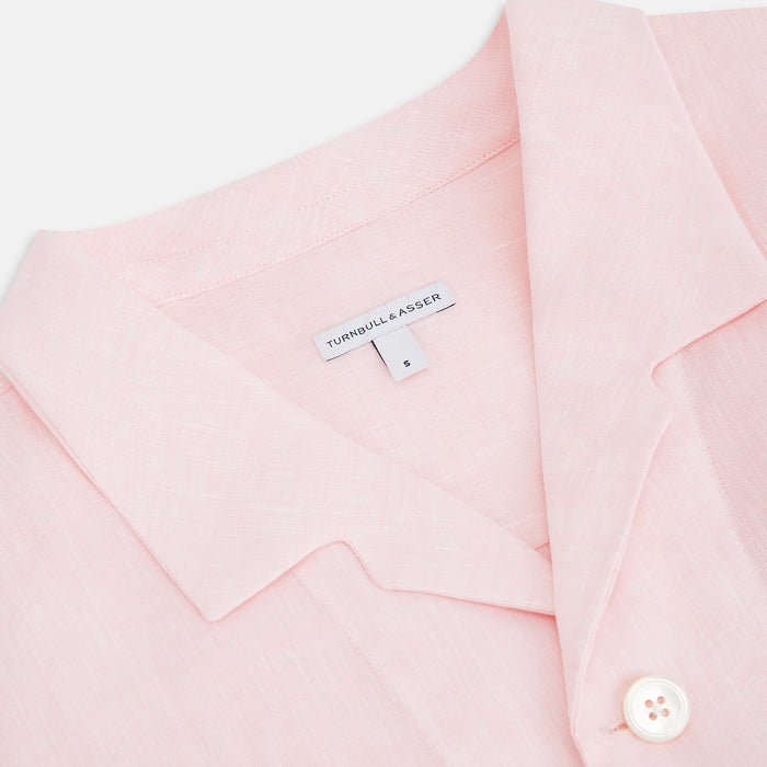 Pale Pink Linen Pyjama Shirt Image 1