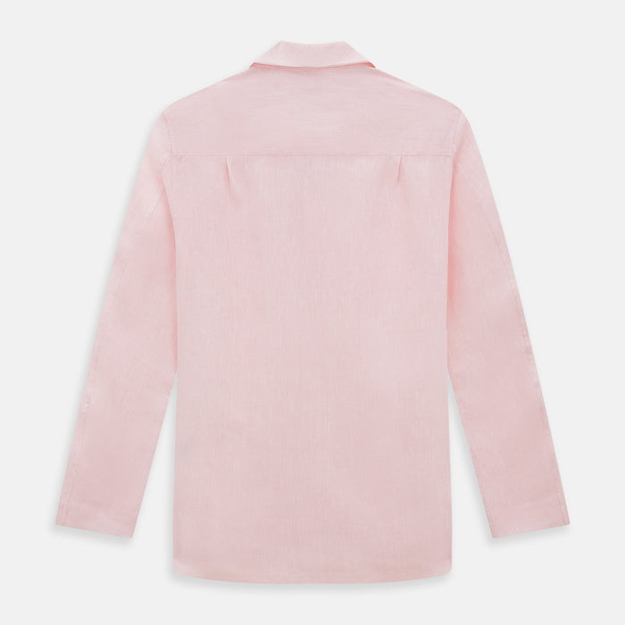 Pale Pink Linen Pyjama Shirt Image 2