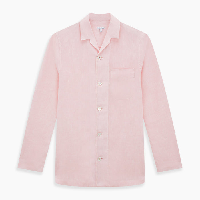 Pale Pink Linen Pyjama Shirt Image 6