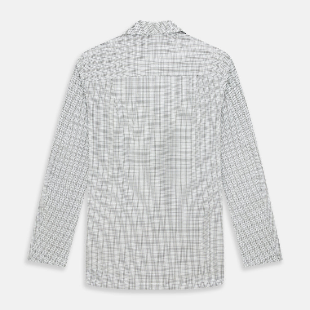 Grey Fine Multi Graph Check Pyjama Shirt