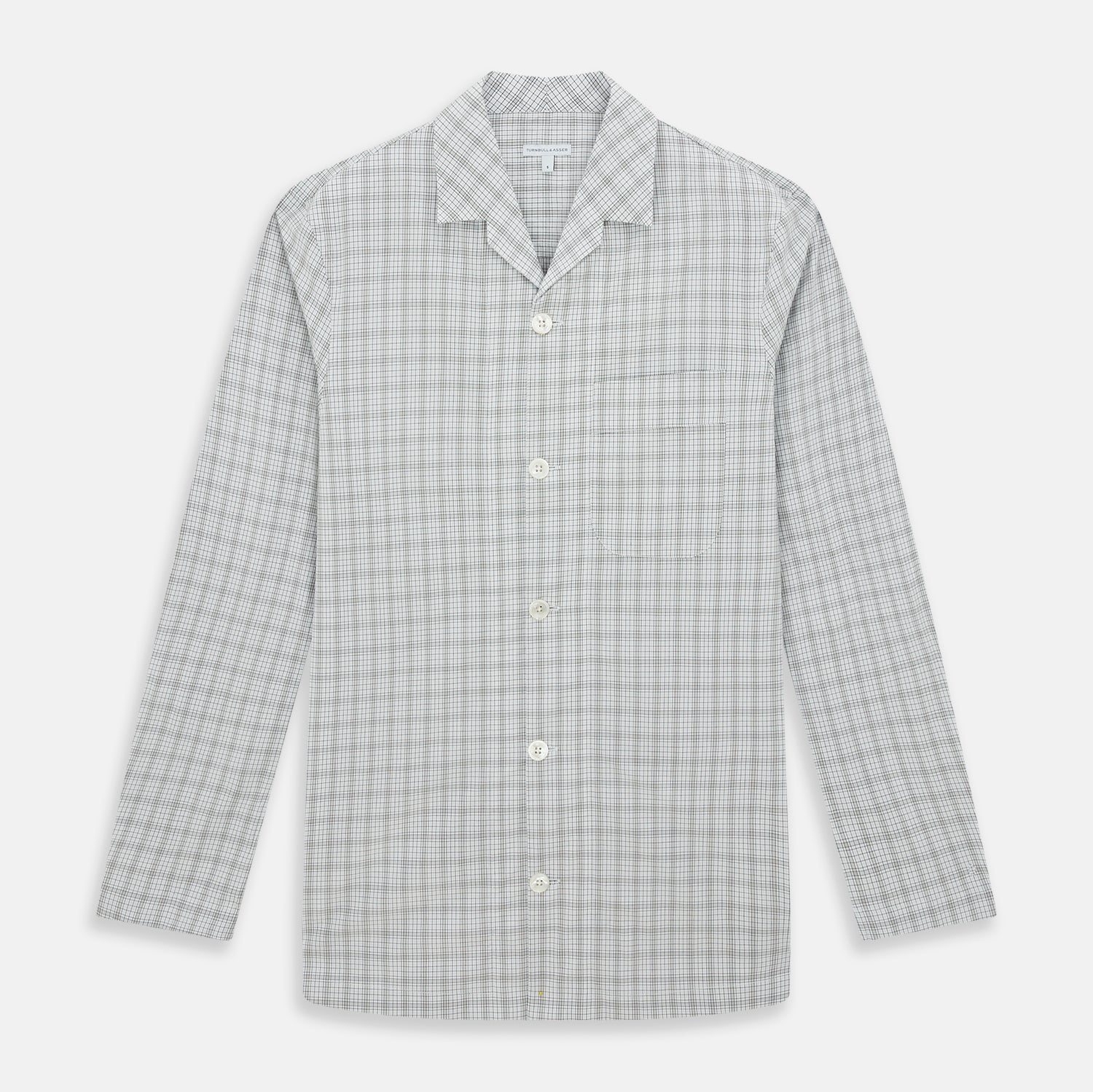 Grey Fine Multi Graph Check Pyjama Shirt