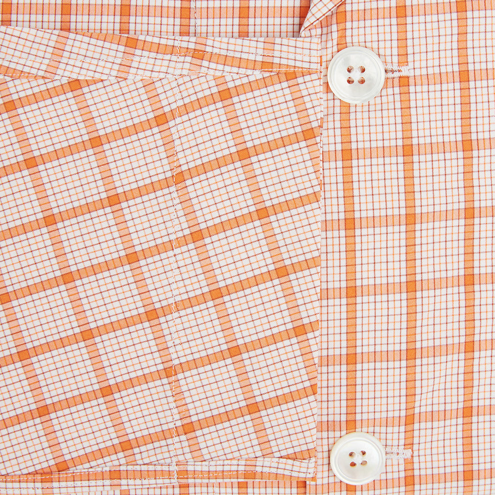 Orange Graph Overlay Check Pyjama Shirt