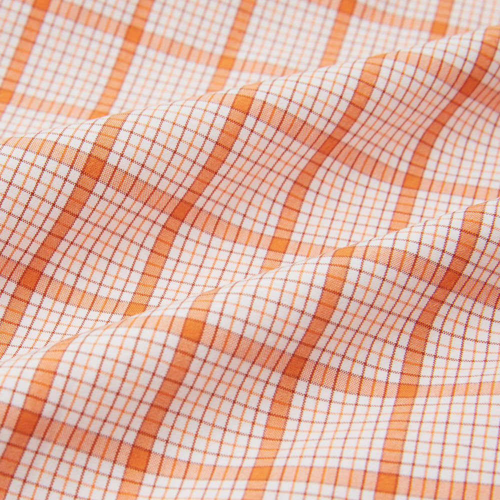 Orange Graph Overlay Check Pyjama Shirt