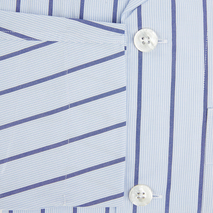 Blue Track Stripe Pyjama Shirt Image 3