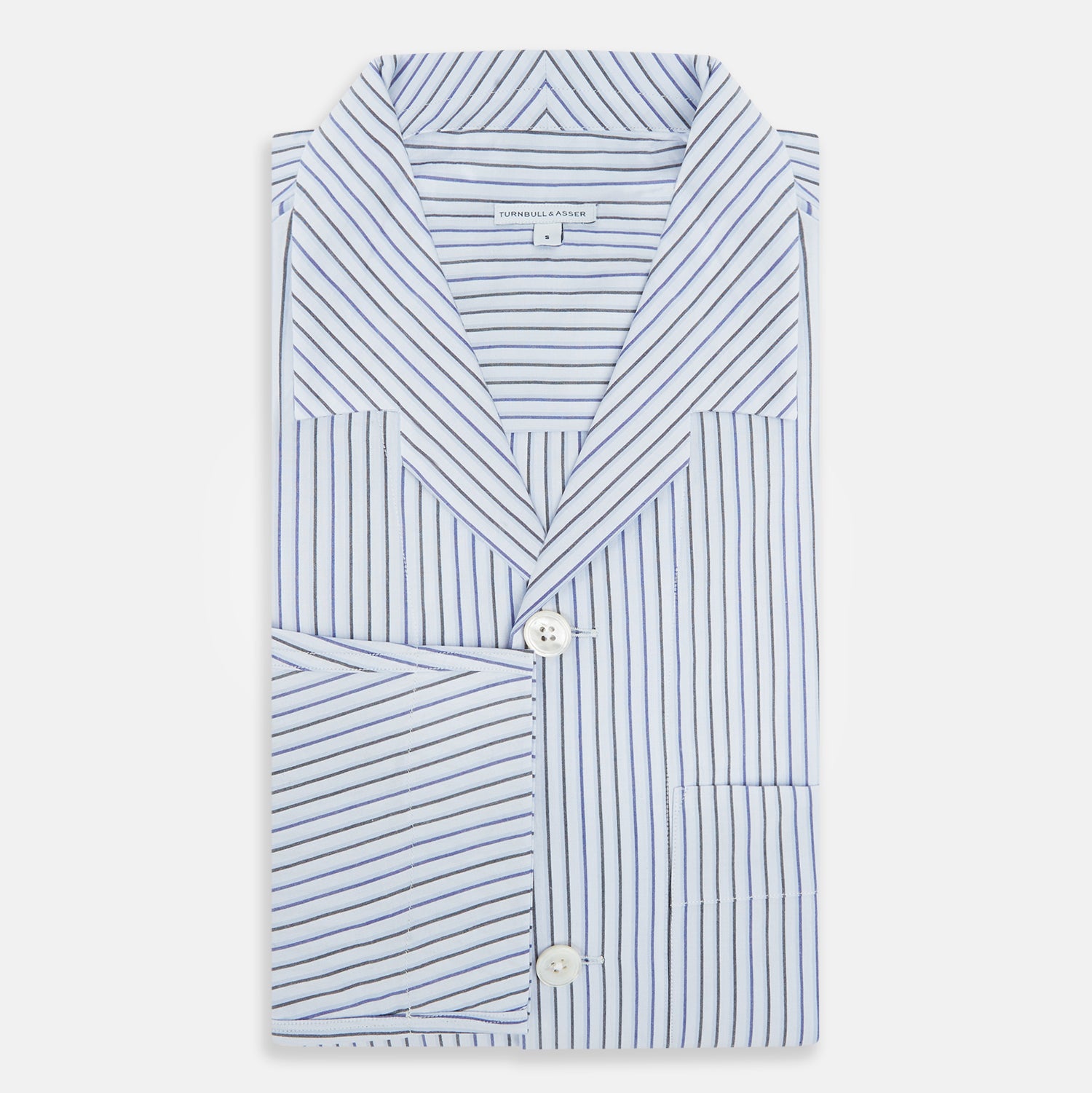 Blue Shadow Pinstripe Pyjama Shirt