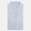 Blue Shadow Pinstripe Pyjama Shirt