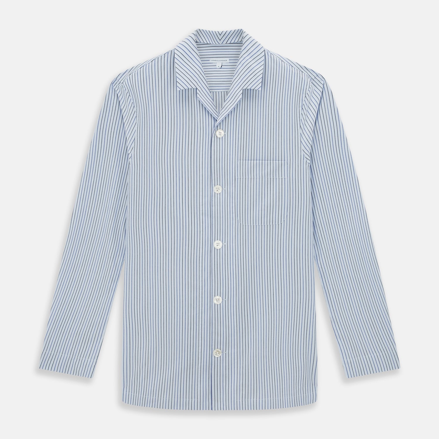 Blue Shadow Pinstripe Pyjama Shirt