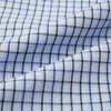 View 5 of product Turnbull & Asser Blue Shadow Check Pyjama Trousers feature cotton fabric, an elastic waistband, and a drawstring, shown flat on a white background.