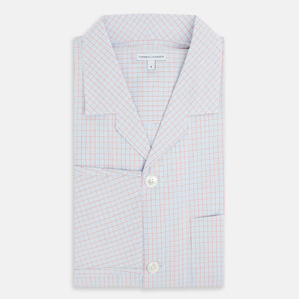 Red Multi Graph Check Pyjama Shirt Image 4