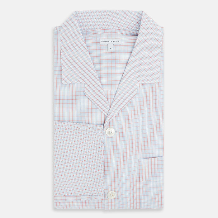 Red Multi Graph Check Pyjama Shirt Image 4
