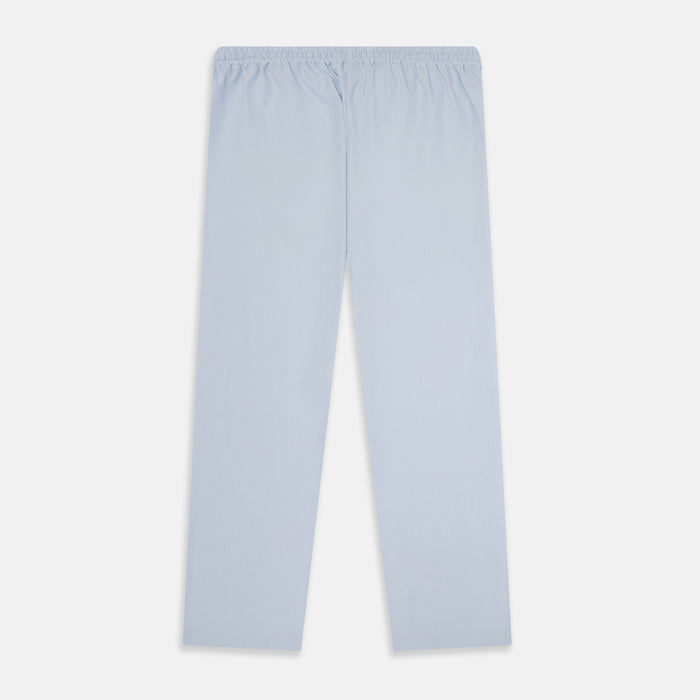 Pale Blue Micro Check Pyjama Trousers Image 2