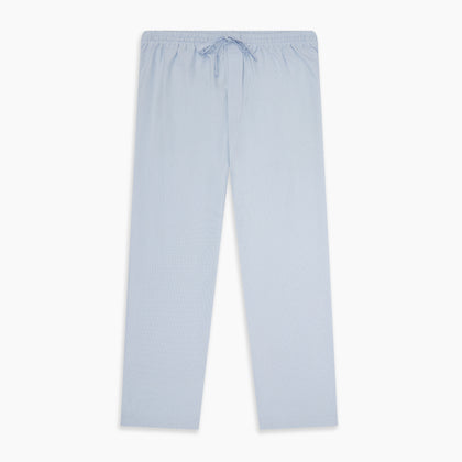 Pale Blue Micro Check Pyjama Trousers Image 4