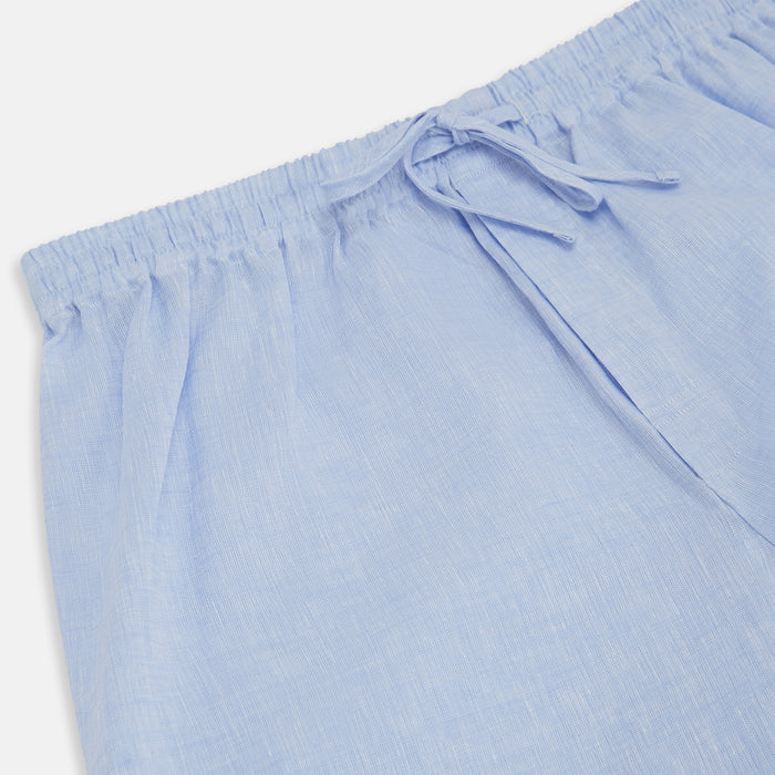 Pale Blue Linen Pyjama Trousers Image 1
