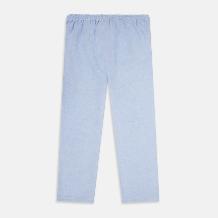 Pale Blue Linen Pyjama Trousers Image 2