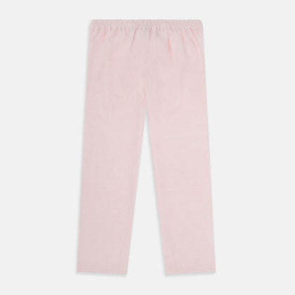 Pale Pink Linen Pyjama Trousers Image 2