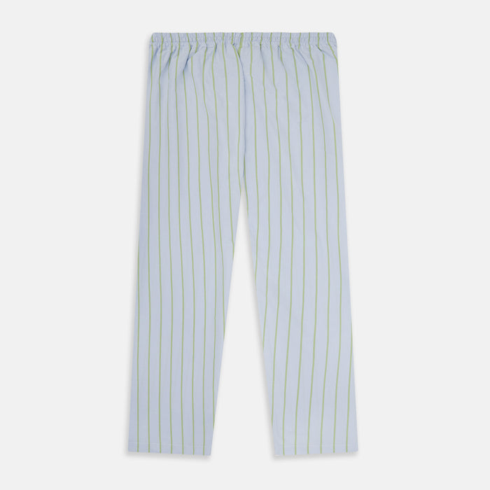 Light Green and Blue Stripe Pyjama Trousers Image 2
