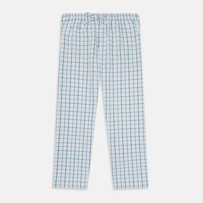 Blue and Green Tattersall Check Pyjama Trousers