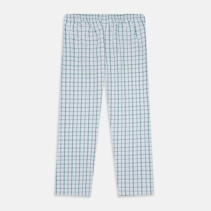 Blue and Green Tattersall Check Pyjama Trousers Image 2