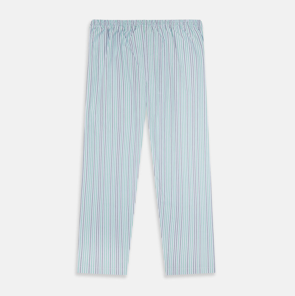 Green and Blue Shadow Pinstripe Pyjama Trousers