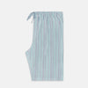 View 4 of product Turnbull & Asser Green and Blue Shadow Pinstripe Pyjama Trousers, featuring a comfortable drawstring waistband, laid flat on a white background.