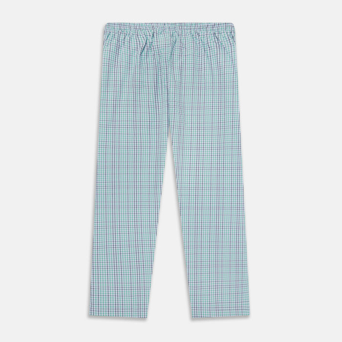 Green and Blue Shadow Check Pyjama Trousers Image 2