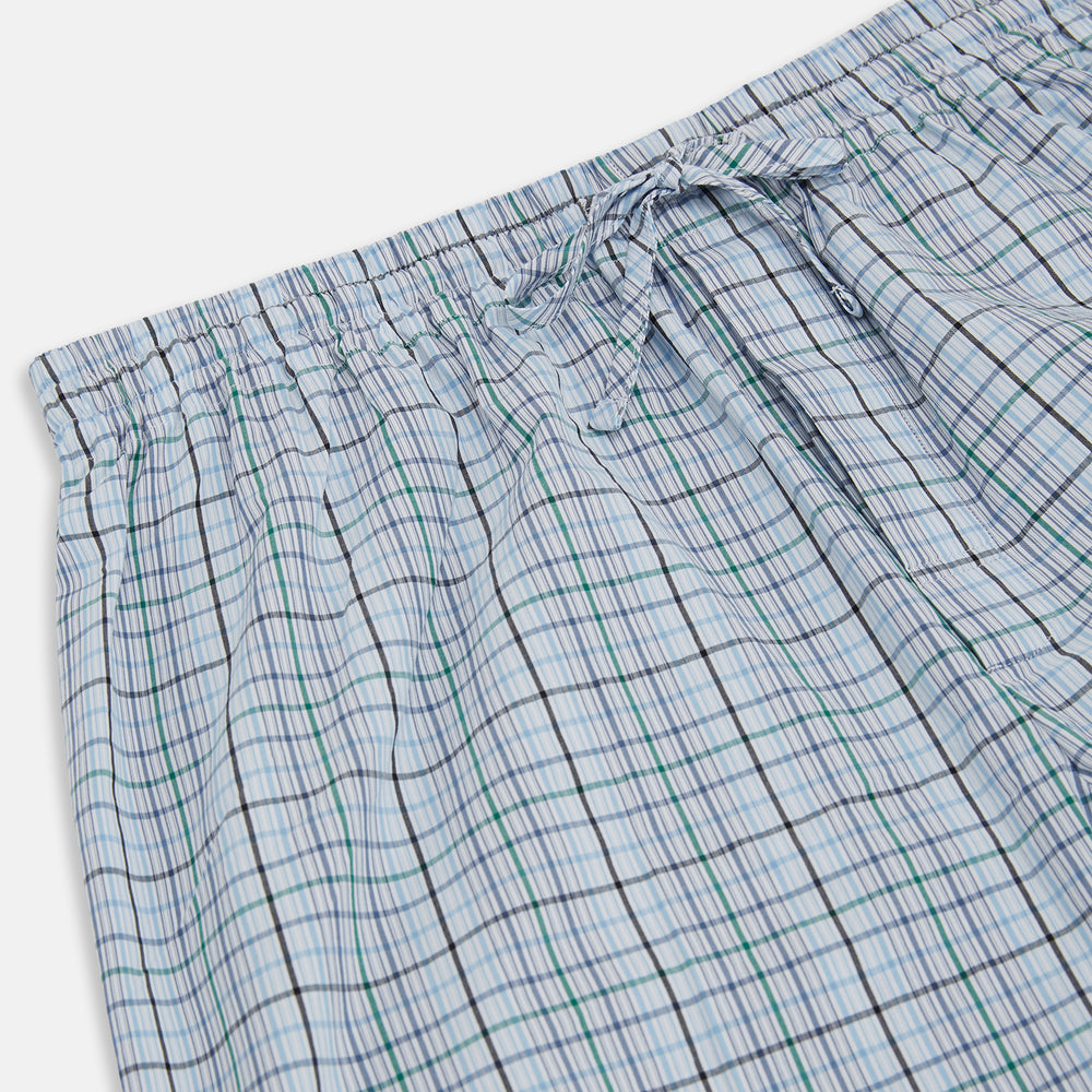 Blue and Green Multi Track Check Pyjama Trousers