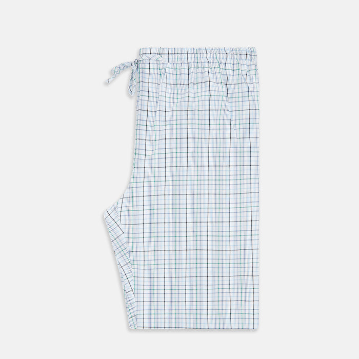 Blue and Green Multi Track Check Pyjama Trousers Image 3