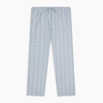 Blue and Green Multi Track Check Pyjama Trousers Image 5