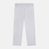 View 3 of product Turnbull & Asser's Red Multi Pinstripe Pyjama Trousers feature vibrant stripes and a comfy elastic waistband with drawstring—ideal for stylish, comfortable sleepwear. Laid flat on a white background.