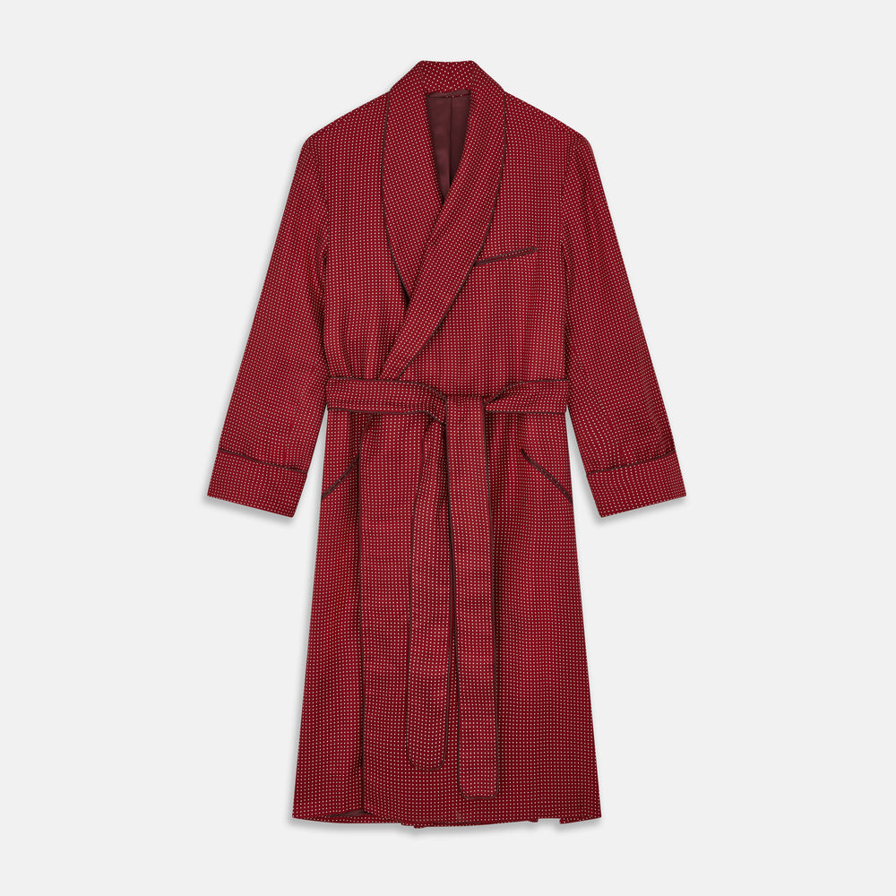 Burgundy Spot Silk Gown – Turnbull & Asser UK