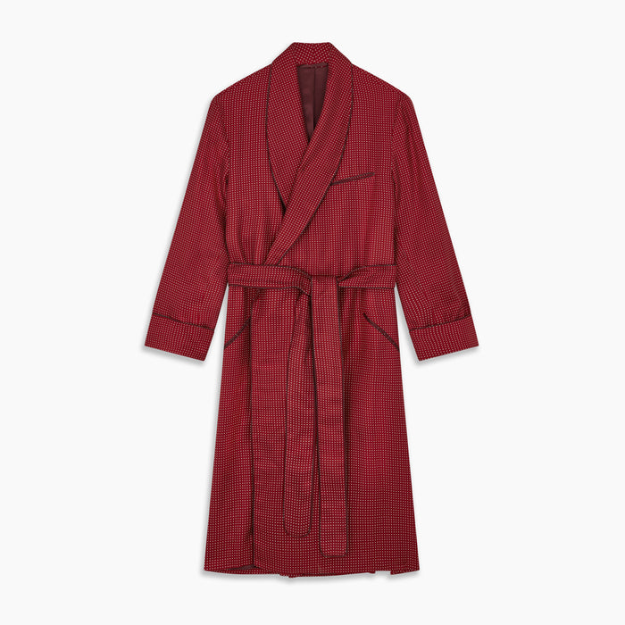 Burgundy Spot Silk Gown Image 5