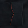 View 3 of product The Navy and Red Piped Cashmere Gown by Turnbull & Asser features a belted navy silhouette with red contrast piping, wide lapels, chest pocket, and two side pockets, shown on a plain white background.