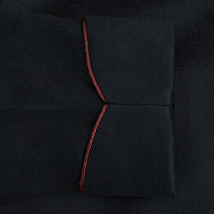 Navy and Red Piped Cashmere Gown Image 2