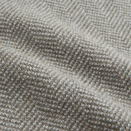 Reversible Grey Herringbone Cashmere Scarf Image 2