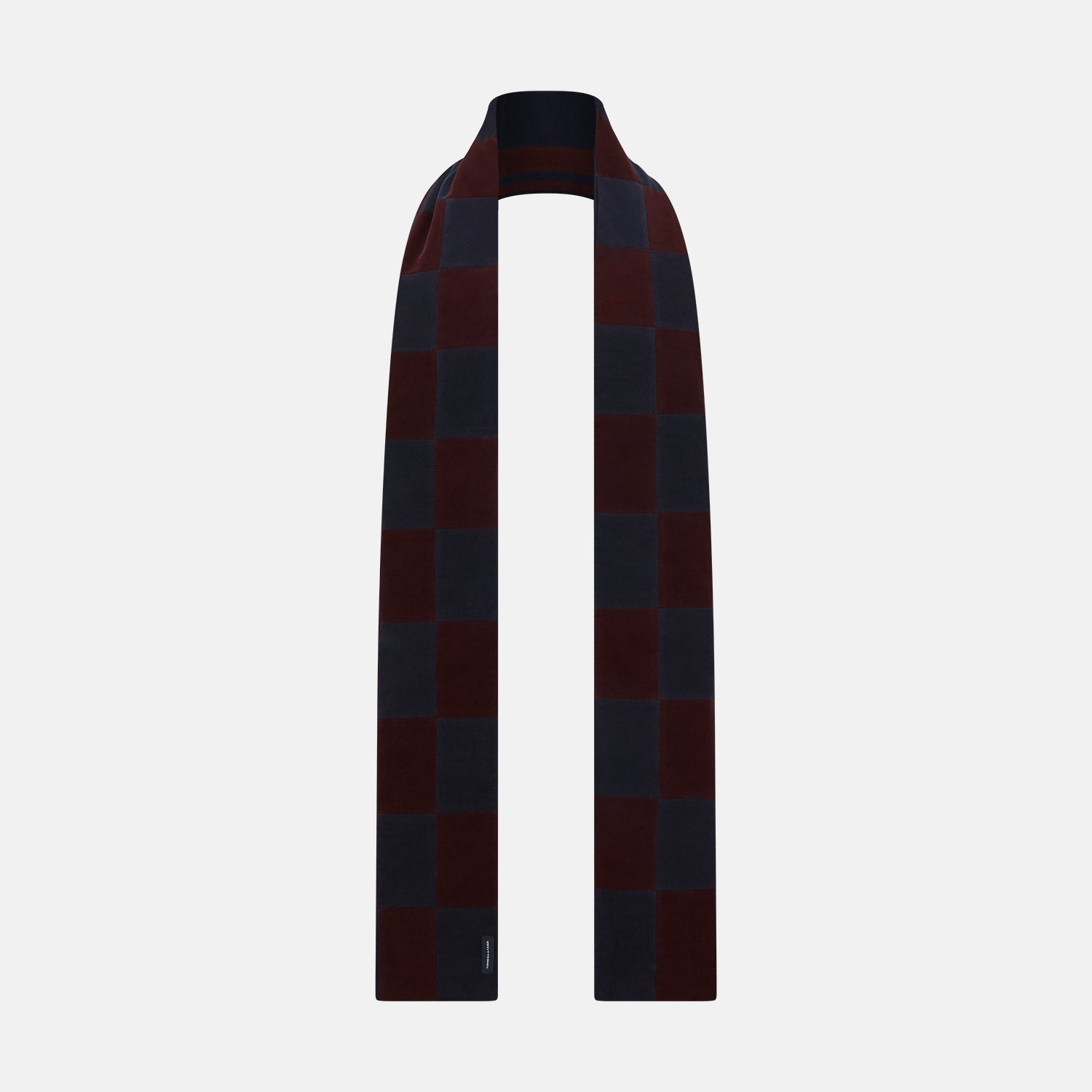 Image 1 of product Navy and Burgundy Striped & Checkered Double-Sided Corduroy Padded Scarf OS