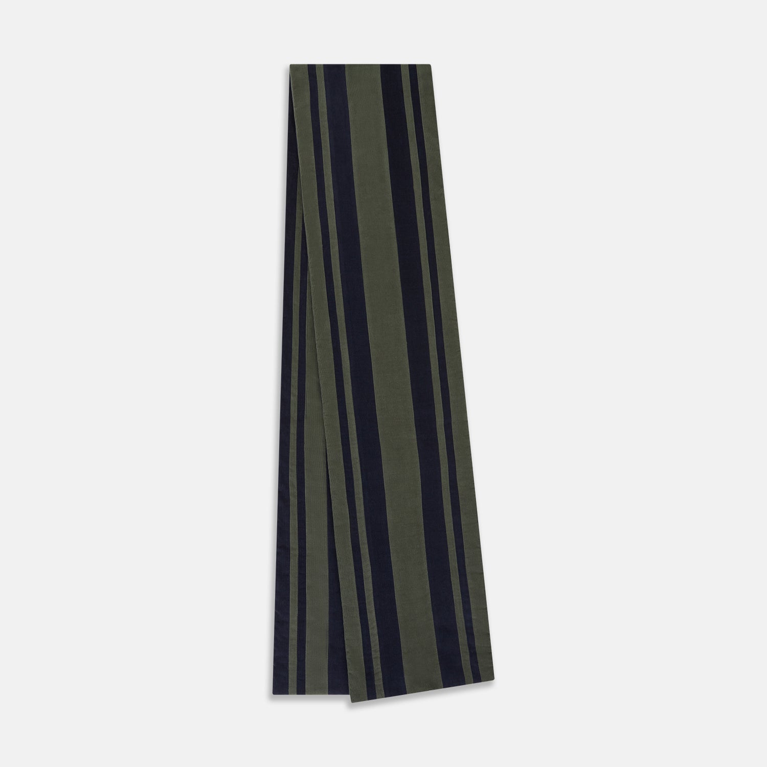 Image 2 of product Navy and Olive Green Striped Double-Sided Corduroy Padded Scarf OS