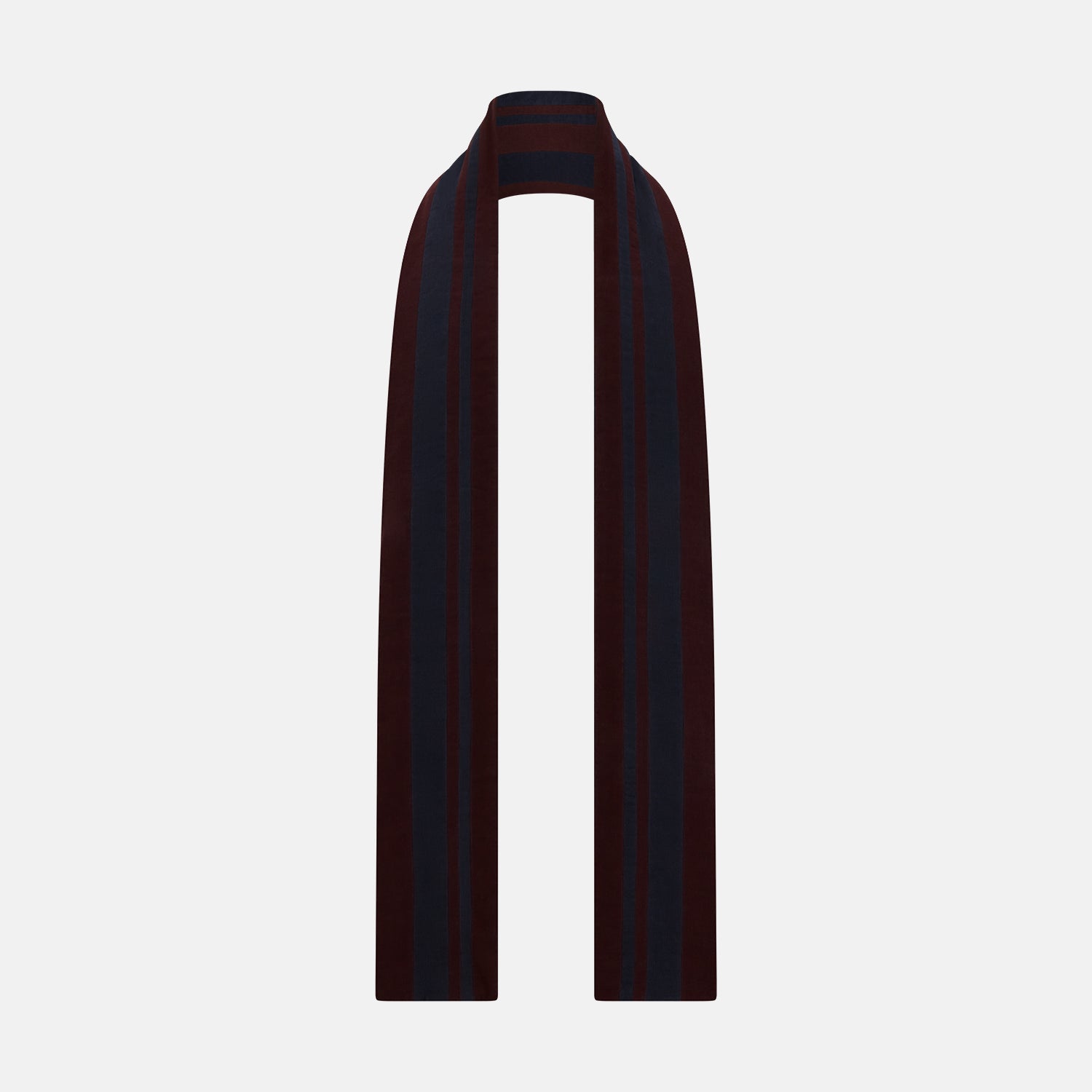Image 3 of product Navy and Burgundy Striped Double-Sided Corduroy Padded Scarf OS
