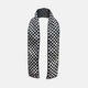 The Chequered Navy on Navy Frame Small Scarf in Silk from Turnbull & Asser UK, showcasing a sophisticated navy checkerboard pattern, is displayed against a plain white background.