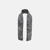 View 1 of product The Chequered Navy on Navy Frame Small Scarf in Silk from Turnbull & Asser UK, showcasing a sophisticated navy checkerboard pattern, is displayed against a plain white background.
