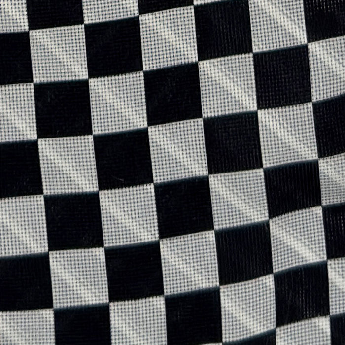 Chequered Navy on Red Frame Small Scarf in Silk Image 3