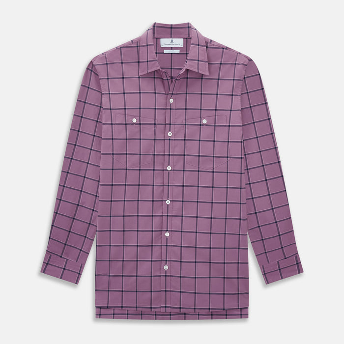 Antique Pink Grid Check Piccadilly Shirt