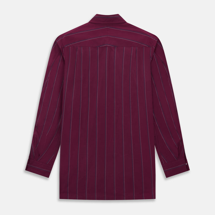Wine Track Stripe Piccadilly Shirt Image 2