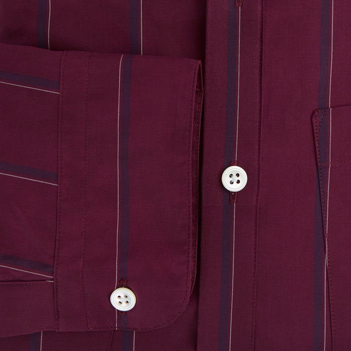 Wine Track Stripe Piccadilly Shirt Image 3
