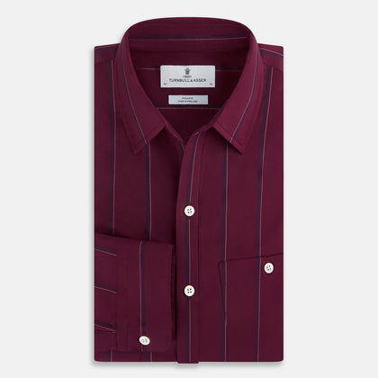 Online Exclusive · Wine Track Stripe Piccadilly Shirt Image 4