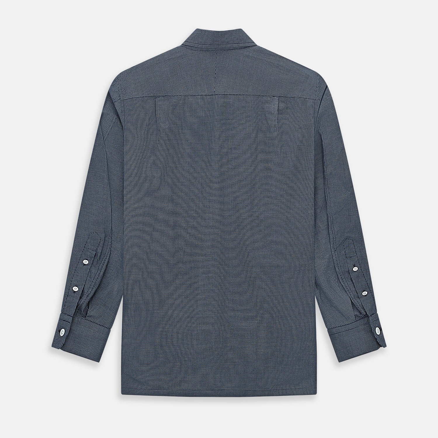 View 3 of product Navy and White Pin Check Piccadilly Shirt 18.5